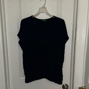 Lafayette 148 New York Black Short Sleeve Knit Tee